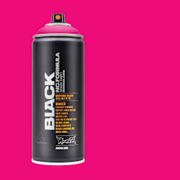 Montana Black Spray Paint - Infra Pink, 400 ml can with swatch