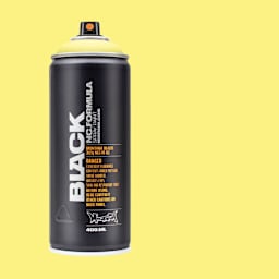 Montana Black Spray Paint - True Yellow 50%, 400 ml can with swatch