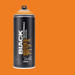 Montana Black Spray Paint - Clockwork Orange, 400 ml can with swatch