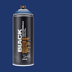 Montana Black Spray Paint - Ultramarine, 400 ml can with swatch