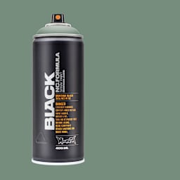 Montana Black Spray Paint - Mist, 400 ml can with swatch