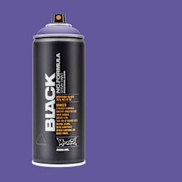 Montana Black Spray Paint - Royal Purple, 400 ml can with swatch