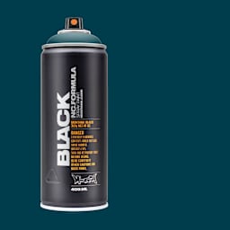 Montana Black Spray Paint - Neptune, 400 ml can with swatch