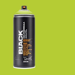 Montana Black Spray Paint - Wild Lime, 400 ml can with swatch