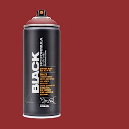 Montana Black Spray Paint - Rust, 400 ml can with swatch