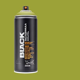 Montana Black Spray Paint - Oasis, 400 ml can with swatch
