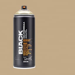 Montana Black Spray Paint - Goldchrome, 400 ml can with swatch