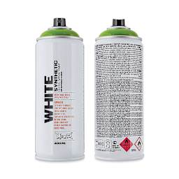 Montana White Spray Paint - Cactus, 400 ml (Front and back of spray can)