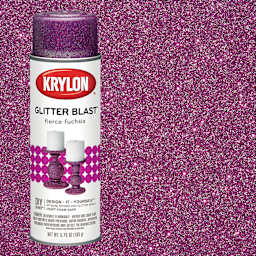 Krylon Glitter Blast Spray Paint - Fierce Fuchsia, 5.75 oz can and swatch