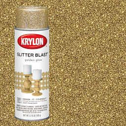 Krylon Glitter Blast Spray Paint - Golden Glow, 5.75 oz can and swatch
