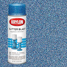 Krylon Glitter Blast Spray Paint - Sapphire Shimmer, 5.75 oz can and swatch