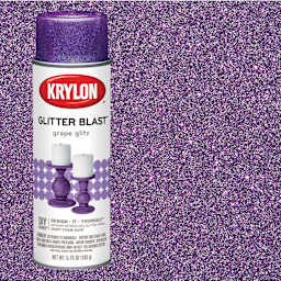Krylon Glitter Blast Spray Paint - Grape Glitz, 5.75 oz can and swatch