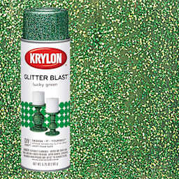 Krylon Glitter Blast Spray Paint - Lucky Green, 5.75 oz can and swatch