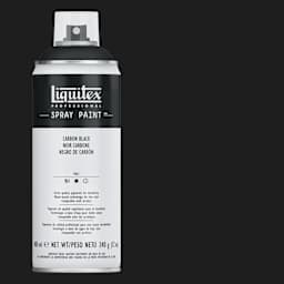 Liquitex Professional Spray Paint - Carbon Black, 400 ml can and swatch