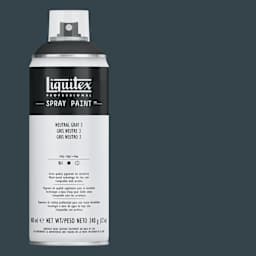 Liquitex Professional Spray Paint - Neutral Gray 3, 400 ml can and swatch
