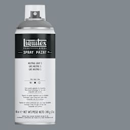 Liquitex Professional Spray Paint - Neutral Gray 5, 400 ml can and swatch