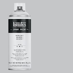 Liquitex Professional Spray Paint - Neutral Gray 7, 400 ml can and swatch