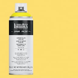 Liquitex Professional Spray Paint - Cadmium Yellow Light Hue, 400 ml can and swatch