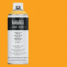 Liquitex Professional Spray Paint - Cadmium Yellow Deep Hue, 400 ml can and swatch