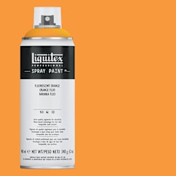 Liquitex Professional Spray Paint - Fluorescent Orange, 400 ml can and swatch