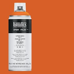 Liquitex Professional Spray Paint - Cadmium Orange Hue 2, 400 ml can and swatch
