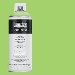 Liquitex Professional Spray Paint - Brilliant Yellow Green, 400 ml can and swatch