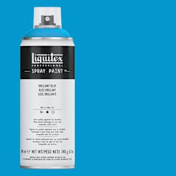 Liquitex Professional Spray Paint - Brilliant Blue, 400 ml can and swatch