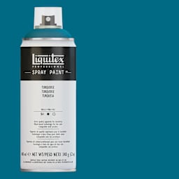 Liquitex Professional Spray Paint - Turquoise, 400 ml can and swatch