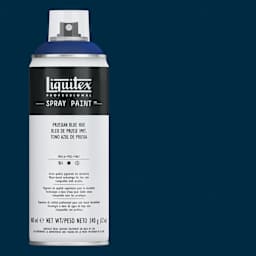 Liquitex Professional Spray Paint - Prussian Blue Hue, 400 ml can and swatch