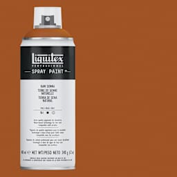 Liquitex Professional Spray Paint - Raw Sienna, 400 ml can and swatch