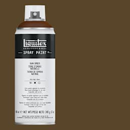 Liquitex Professional Spray Paint - Raw Umber, 400 ml can and swatch