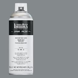 Liquitex Professional Spray Paint - Iridescent Rich Silver, 400 ml can and swatch