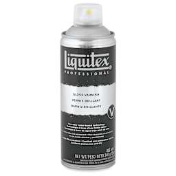 Liquitex Spray Varnish - Front of 400 ml can Gloss Spray shown
