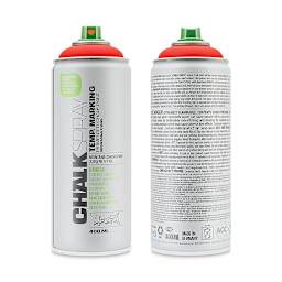 Montana Chalk Spray Paint - 400 ml, Red (Front and back of spray can)