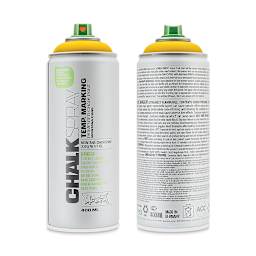 Montana Chalk Spray Paint - 400 ml, Yellow (Front and back of spray can)