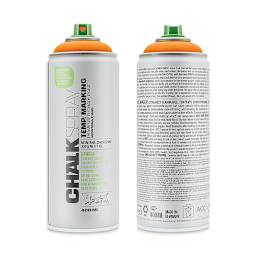Montana Chalk Spray Paint - 400 ml, Orange (Front and back of spray can)