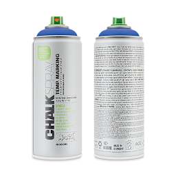 Montana Chalk Spray Paint - 400 ml, Blue (Front and back of spray can)