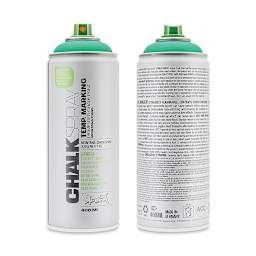 Montana Chalk Spray Paint - 400 ml, Turquoise (Front and back of spray can)