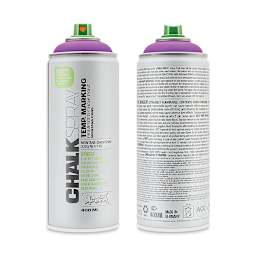 Montana Chalk Spray Paint - 400 ml, Violet (Front and back of spray can)