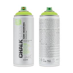 Montana Chalk Spray Paint - 400 ml, Green (Front and back of spray can)