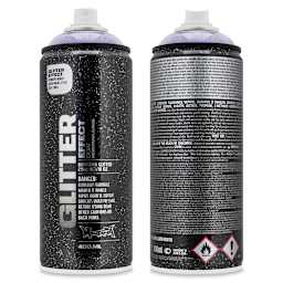 Montana Glitter Effect Spray Paint - Front and back of spray can shown