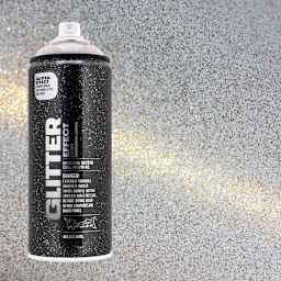 Montana Glitter Effect Spray Paint - Glitter Dusty Gold Spray can with swatch