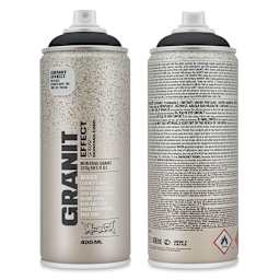 Montana Granit Effect Spray - Black, 11 oz (Front and back of spray can)
