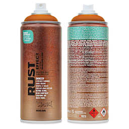 Montana Rust Effect Spray - Rust Orange-Brown, 400 ml (Front and back of can)