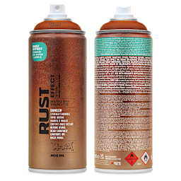 Montana Rust Effect Spray - Rust Brown, 400 ml (Front and back of can)