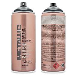 Montana Metallic Effect Spray Paint - Black (Front and back of spray can)