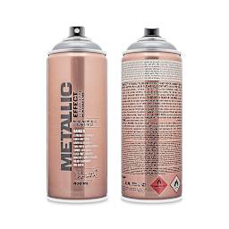 Montana Metallic Effect Spray Paint - Silver (Front and back of spray can)
