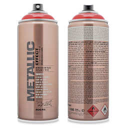 Montana Metallic Effect Spray Paint - Red (Front and back of spray can)