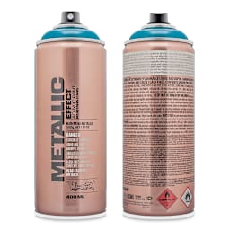 Montana Metallic Effect Spray Paint - Caribbean (Front and back of spray can)