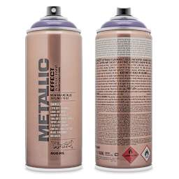 Montana Metallic Effect Spray Paint - Plum (Front and back of spray can)